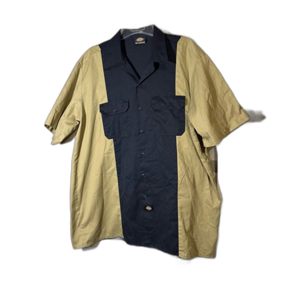Dickies size XXL Two-Tone Button-Up work shirt 2 button pockets - Picture 1 of 7